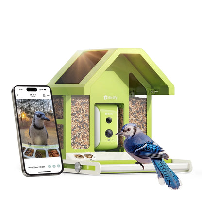 Intelligent Bird Feeder with Integrated Camera, AI Bird Recognition, Automated Notifications, Complimentary App, Durable Metal Construction – Accommodates up to 2.5L of Bird Seed, Perfect Gift for Bird Enthusiasts