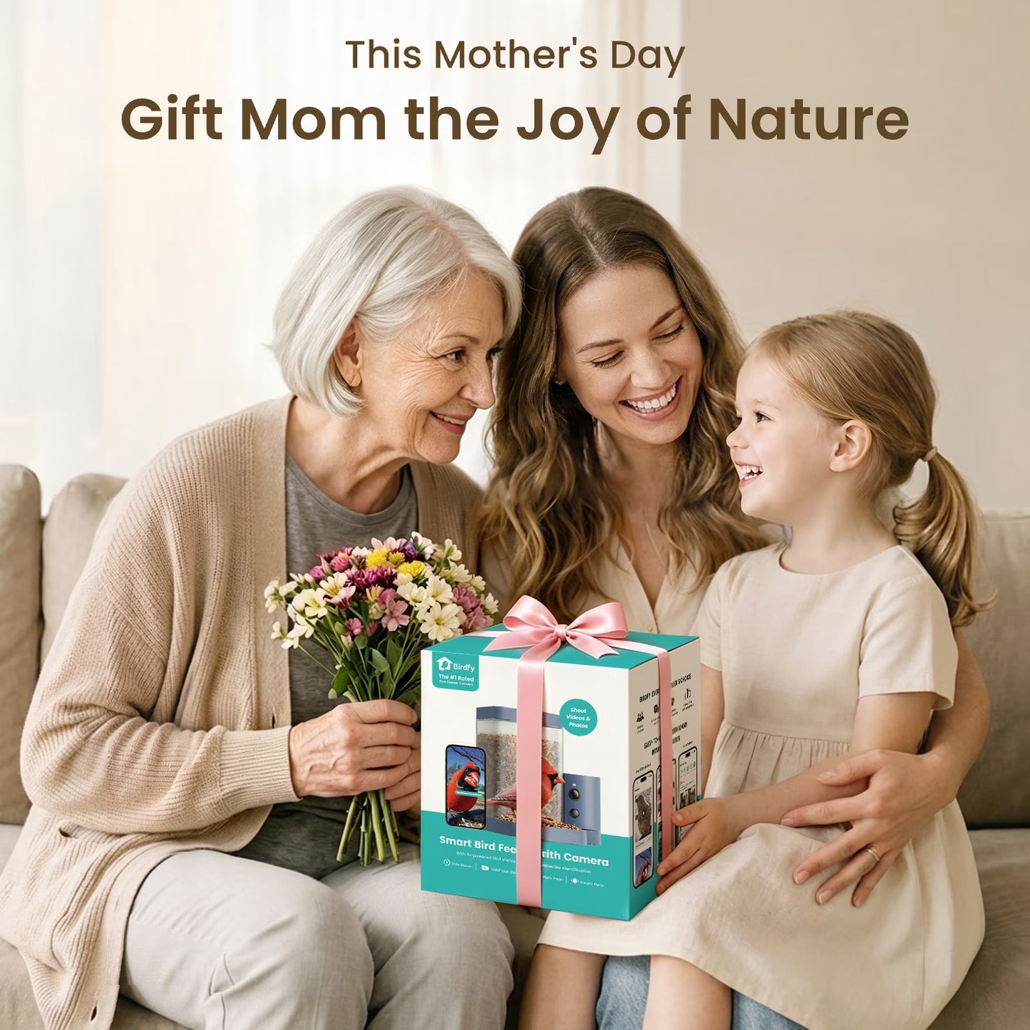 Smart Bird Feeder with Integrated Camera, 60FPS Video Quality, AI Bird Identification, Instant Notifications, and Automatic Capture – Ideal Gift for Avian Enthusiasts